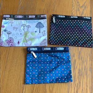 Bundle Lot of 3 LeSportsac Cosmetic Travel bag